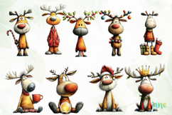 Cute Christmas Reindeer Clipart Bundle Product Image 5
