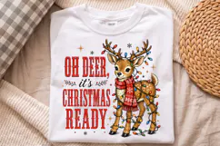 Cute Christmas Reindeer Lights PNG - Oh Deer Shirt Art Product Image 2