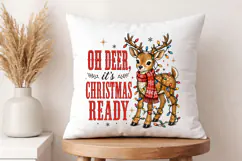 Cute Christmas Reindeer Lights PNG - Oh Deer Shirt Art Product Image 4