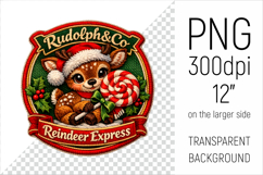 Cute Christmas Reindeer Patch-style Illustration. Perfect for Christmas-themed creations, apparel and mugs to greeting cards, stickers, gift tags, and more.