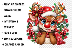 Cute Christmas Reindeer PNG, Funny Product Image 3