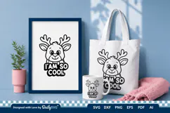 Cute Christmas Reindeer SVG Cut File for Crafts Product Image 2