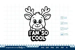 Cute Christmas Reindeer SVG Cut File for Crafts Product Image 1