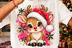 Cute Christmas Reindeer Santa Hat, Red Nose & Pink Winter Ho Product Image 3