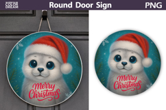 Cute Navy Seal Round Sign | Merry Christmas Door Sign Product Image 1