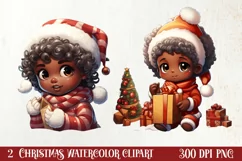 Cute Christmas Santa Claus Peeking Clipart, Christmas PNG Product Image 1