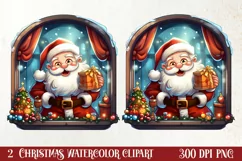 Cute Christmas Santa Claus Peeking Clipart Bundle, Christmas Santa Claus Clipart, Christmas Santa Claus Clipart Bundle, Christmas Santa Claus Watercolor, Watercolor Christmas Santa Claus, Christmas Santa Claus Sublimation, Christmas Santa Claus, Christmas