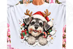 Cute Christmas Santa Dog Front & Back Product Image 2
