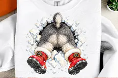 Cute Christmas Santa Dog Front & Back Product Image 3