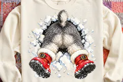 Cute Christmas Santa Dog Front & Back Product Image 5