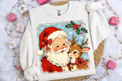 Cute Christmas Santa Reindeer PNG,Christmas Shirt PNG Product Image 2