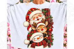 Cute Christmas Santa Reindeer Snowman PNG Product Image 1