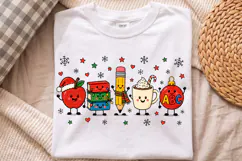 Cute Christmas School Holiday Teacher PNG, Teacher Design Product Image 4