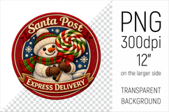 Cute Christmas Snowman Patch-style Illustration. Perfect for Christmas-themed creations, apparel and mugs to greeting cards, stickers, gift tags, and more.