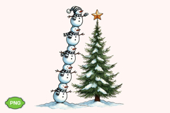 Cute Christmas Snowman PNG, Funny Christmas Snowman PNG Product Image 1