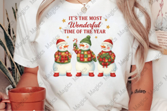 Cute Christmas Snowman Trio PNG Product Image 2