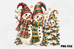 Cute Christmas Snowmen Festive Christmas Tree & Cozy Winter Product Image 2