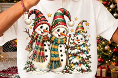 Cute Christmas Snowmen Festive Christmas Tree & Cozy Winter Product Image 3