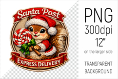 Cute Christmas Squirrel Patch-style Illustration. Perfect for Christmas-themed creations, apparel and mugs to greeting cards, stickers, gift tags, and more.