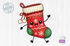 Cute Christmas Stocking Doodle PNG Clipart Printable Art Product Image 1