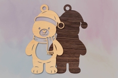 Cute Christmas Teddy Bear Ornament SVG Product Image 2