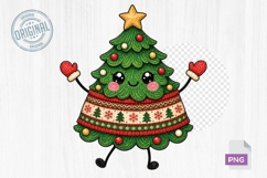 Cute Christmas Tree Doodle PNG Clipart Printable Design Product Image 1