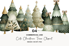 Cute Christmas Trees Clipart Product Image 1