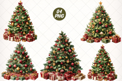 Cute Christmas Trees Clipart Product Image 1