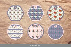 Cute Christmas Unicorn Seamless Pattern Tags Product Image 1