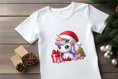 Cute Christmas Unicorns. Clipart, PNG. Product Image 3