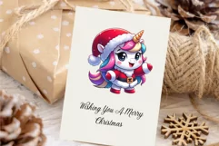 Cute Christmas Unicorns. Clipart, PNG. Product Image 7