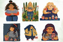 Cute Chubby Fat Girl Sublimation Clipart Product Image 2
