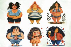 Cute Chubby Fat Girl Sublimation Clipart Product Image 3