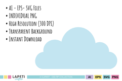 Sky cloud clipart graphics for baby crafts
