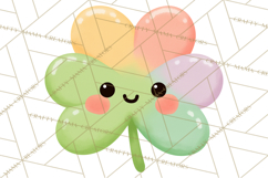 Kawaii Shamrock Cuties PNG, Cute St Patricks Day Clipart Product Image 5