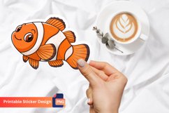 Cute Clown Fish Flowers Sticker, Aquarium Fish Sticker Product Image 1