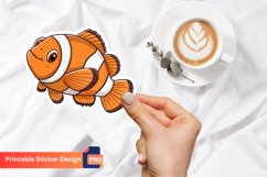Cute Clown Fish Flowers Sticker, Aquarium Fish Sticker Product Image 1