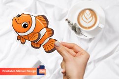 Cute Clown Fish Flowers Sticker, Aquarium Fish Sticker Product Image 1