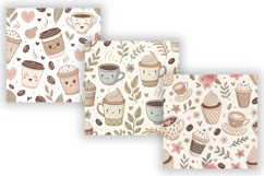 cute coffee pattern, coffee seamless paper, coffee cup pattern, cozy coffee design, coffee digital paper, coffee scrapbook paper, coffee lover pattern, coffee mug background, cafe pattern seamless, pastel coffee paper