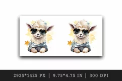 cute cool glamour lamb funny superstar animal sunglasses stars print 20 oz tumbler skinny mug wrap clipart t-shirt sublimation printable design