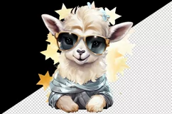 cute cool glamour lamb funny superstar animal sunglasses stars print 20 oz tumbler skinny mug wrap clipart t-shirt sublimation printable design