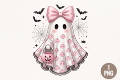 Cute Coquette Halloween Ghost PNG Product Image 1
