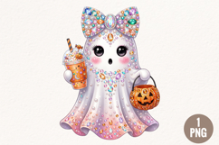 Cute Coquette Halloween Ghost PNG Product Image 1
