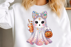 Cute Coquette Halloween Ghost PNG Product Image 3