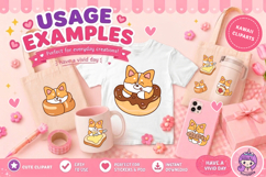Cute Corgi Bread Clipart PNG Kawaii Dog Bakery Clipart 2 Product Image 5