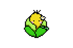 Cute corn character illustration pixel art design Product Image 1