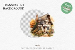 Cute Cottage English Rusty House Clipart Cabin Garden Floral Nursery wall art card making collage printable files xmas decor junk journal sublimation files watercolor Cute Cottage English Rusty House clipart, victorian Landscape spring, European summer