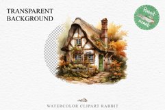 Cute Cottage English Rusty House Clipart Cabin Garden Floral Nursery wall art card making collage printable files xmas decor junk journal sublimation files watercolor Cute Cottage English Rusty House clipart, victorian Landscape spring, European summer