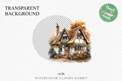 Cute Cottage English Rusty House Clipart Cabin Garden Floral Nursery wall art card making collage printable files xmas decor junk journal sublimation files watercolor Cute Cottage English Rusty House clipart, victorian Landscape spring, European summer