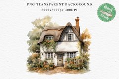 Cute Cottage English Rusty House Clipart Cabin Garden Floral Nursery wall art card making collage printable files xmas decor junk journal sublimation files watercolor Cute Cottage English Rusty House clipart, victorian Landscape spring, European summer
